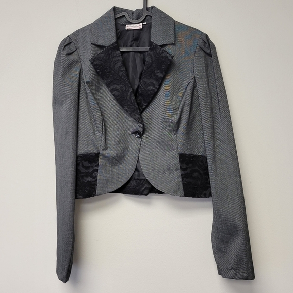Soulmates Lace Blazer Charcoal Gray XL - Picture 6 of 6